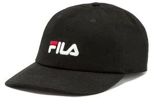 FILA Unisex DAD Cap linear Logo Baseballkappe, black, Einheitsgröße