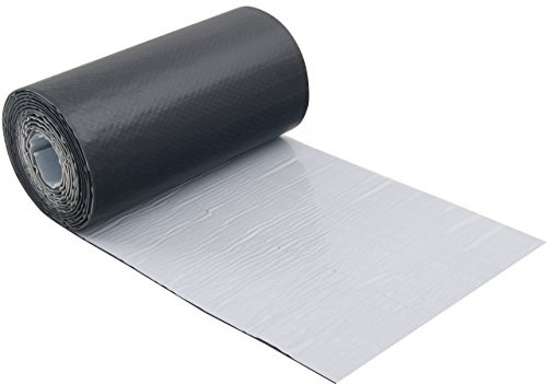 Parotec EPDM Wandanschlussband mit Aluminium Streckgitter (Schwarz) | Kaminanschlussband, armiertes EPDM, vollflächiger Butylkleber, UV-beständig, wetterfest