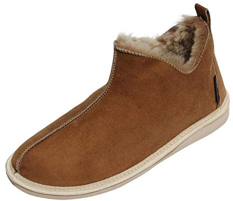 Hollert Leather Lammfell Hausschuhe Cinderella Fellschuhe Premium Damenschuhe aus 100% Merino Schaffell Größe EUR 42, Farbe Braun