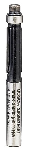 Bosch 1 x Pro Flush Cutter with Lower Ball Bearing, D 6.4, L 16.2, S 6 | For softwood, hardwood, diameter 6.4 mm, professional accessory routers, edge milling cutters