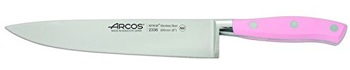 Arcos Serie Riviera Rose - Cuchillo Cocinero - Hoja de Acero Inoxidable Forjado NITRUM 200 mm - Mango de Polioximetileno (POM) Color Rosa