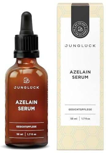 JUNGLÜCK Azelain Serum - Vegan | Wirksames Gesichtsserum zur akuten Beruhigung von Unreinheiten & Rötungen | Mattiert sichtbar öligen Glanz mit natürlicher Azelainsäure, Vitamin C und BIO Aloe Vera