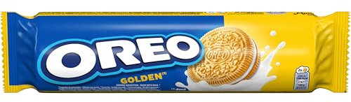 Oreo Golden, Biscotti con Ripieno di Crema alla Vaniglia, Il tuo Oreo in Versione Bianca, 154g (1 confezione da 154g)