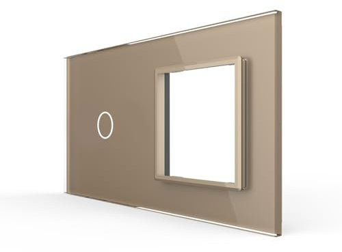 LIVOLO Glas Touch Lichtschalter Funkschalter Steckdosen Wechselschalter uvm in gold (Rahmen: VL-C7-C1/SR-13)