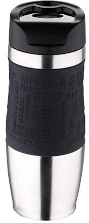 BERGNER Reise-Thermobecher schwarz 400 ml Edelstahl