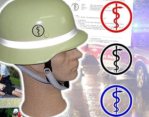 2X Feuerwehr Helmaufkleber Aufkleber Helmkennzeichnung Äskulapstab LFV Bayern (Rot)