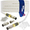 1STec 50m Shielded Digital TV Male to M/Female Gold Plated F-Connector Cable for FreeView HD Freesat BT YouView Satellite Dish or Rooftop Aerial to Wall Box Plug or Socket Lead (50 Metre, White)