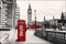 Muralo Fototapete Architektur 180 x 270 cm Vliestapete Wand Tapete London Big Ben Telefonzelle Bus Wohnzimmer Schlafzimmer Moderne Wandbild Abstraktion Wand Dekoration