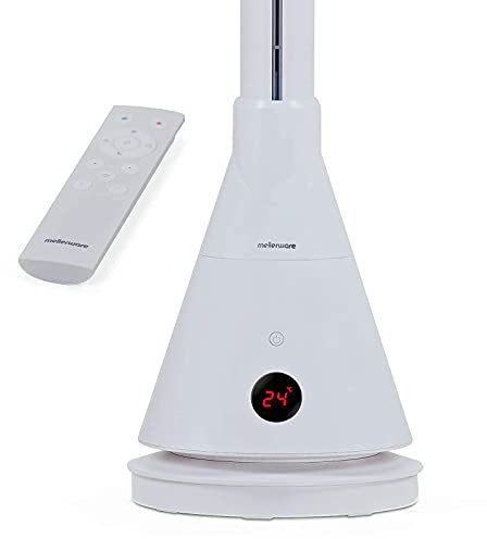 Mellerware - Ventilador Calefactor Air Power Warm&Cold 1800W+30W| 2en1 | 9 Velocidades | Silencioso | Temporizador 8h | Pantalla Táctil Mando a Distancia | Modo Noche | 15m2 | Blanco
