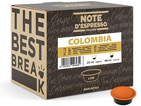 Note d'Espresso - Colombia - Cápsulas de Café para las Cafeteras LAVAZZA* A MODO MIO* - 100 caps