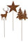 creativ home Metall STECKER. Hirsch, Baum, Stern. 3 Stück Set. Rost Dekostecker. Ca 40-50 cm. Art.: 6019823-37 (3 Stück)