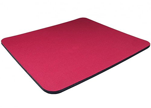 CableStop ® 6MM PLAIN BLACK BLUE GREEN YELLOW RED GREY FABRIC MOUSE MAT FOAM BACK PC DESKTOP COMPUTER LAPTOP MOUSE PAD (Red)