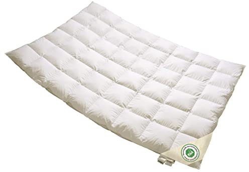 Vitaschlaf® Bio-Luxe-KBA Deutsche Gutshofdaune W3 - Sommer Organic 100% Nature Daunendecke Deutsche Qualität (200 x 200 cm)