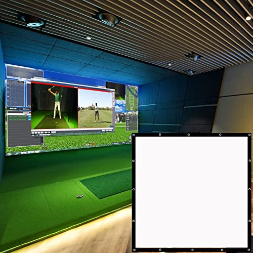 Obokidlyamor Indoor Golf Simulator Impact Screen;Golf Simulators Projection Screen for Golf Training; Indoor Golf Ball Impact Screen Display Projector (118 * 118, Black)