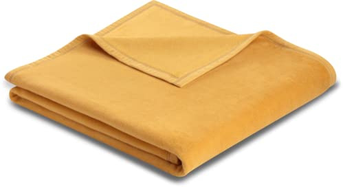 biederlack Wohndecke Cotton Sense Baumwolle Curry Größe 150x200 cm