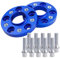Pindex 2x Spurverbreiterungen 5x112 20mm für A4 A5 A6 A7 S4, Distanzscheiben 66.5mm Spurplatten mit 10 Schrauben M14x1.5