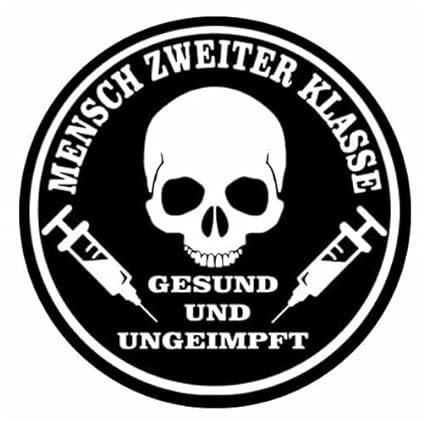 Sammys Shirt Store Mensch 2ter zweiter Klasse ungetestet ungeimpft Vinyl-Aufkleber Sticker für Auto wetterfest 10cm