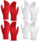 SATINIOR 4 Paar Magische Handschuhe Winter Strickhandschuhe Elastische Unisex Handschuhe Warme Fingerhandschuhe für Damen Herren Sport (Rot und Weiß)