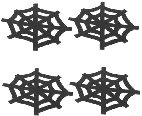 4 Pz Sottobicchiere Sottobicchieri Di Ragnatela Di Halloween Sottobicchieri Per Feste Di Halloween Home Decor Sottopiatti Tazza Tessuto Non Tessuto Macchina