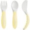 MAM Couverts d'apprentissage comprenant couteau, fourchette et cuillère, ensemble de 3 couverts avec poignées antidérapantes, couverts sûrs pour bébé pour gauchers et droitiers, à partir de 6 mois,
