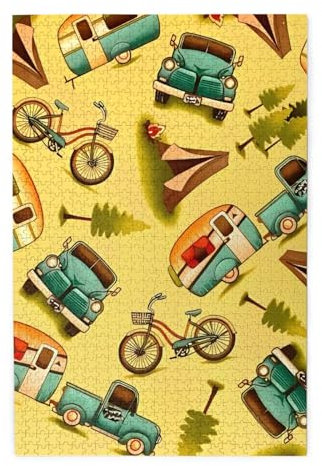 Auto und Fahrrad Druck Jigsaw Personalisierte Puzzle Holzpuzzle Lustige Puzzle 500 Teile Für Erwachsene Geburtstag Xmas Geschenk