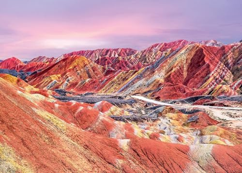 Ravensburger 12000252 - Rainbow Mountains, China - 1000 pieces jigsaw puzzle – Puzzle for adults and kids age 14 years up, nature puzzle, landscape jigsaw