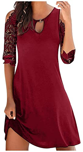 WVONIF Robe Été Femme de Plage Floral Imprimé Décontracté Mini à Manches Courtes Col en V Courte Fleurie Volants Bohème Elégant Noire