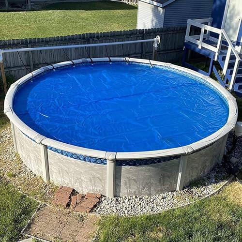 Solar-Poolabdeckung Für Außen-Whirlpools/Aufstellpools, Rund Robuste Solar-Poolabdeckung Mit Rand Und ösen, Staubabweisende, Langlebige Pe-Luftpolsterfolie,6ft/183cm