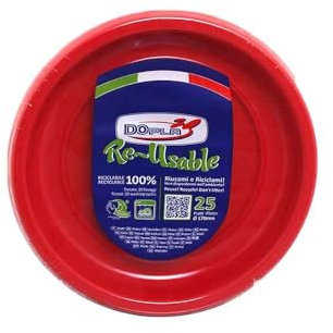 TEKHOME Piatti Plastica frutta,25/50/75/100/125/150 Pezzi piatti plastica colorati lavabili e riutilizzabili Rotondi per Compleanno,Festa, Matrimonio,Fai da Te Fatti a Mano (ROSSO, 100)