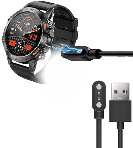 Blueshaweu Ladekabel Kompatibel mit K52 Smartwatch 1,39 zoll, Kabel Ladegerät Ladestaion für LEMFO K52 /LIGE K52 / SUNKTA K52 1.39'' Smartwatch (schwarz)