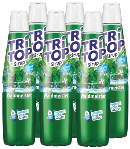 Tri Top Getränke-Sirup Waldmeister 600ml - wenig Zucker - kalorienarm (6er Pack)