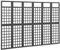 PIXZSSI 6-TLG. Raumteiler Indoor Massivholz Tanne Schwarz 242,5x180 cm Vielseitig Spalier Bietet Ausreichend Platz für Pflanzen Wohnzimmer Klappdesign Trennwand Dekorative Funktion Schlafzimmer