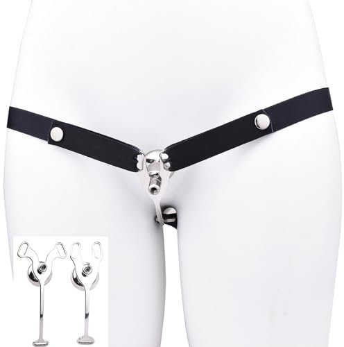 Keuschheitskäfig Herren mit Anti-Fall Chastity Belt Sissy Fake Frau Peniskäfig Falt Inverted Cock Cage Clip Male Groß SM Sex Spielzeug für die Männer (Black,3234+Belt)