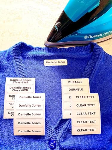40 Iron on Name Labels for Clothes. Personalised Name Labels for Clothes. School, Care Home, Nurseries