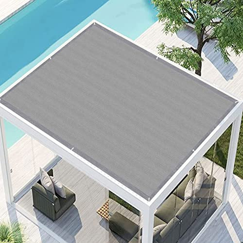 Baldacchino per pergola da esterno, 5 x 6 m, 95% blocco UV resistente agli strappi, facile da installare, perfetto per patio, feste, cortile, prato, giardino, colore grigio