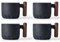 ERBO 4er Set Espressotassen 70 ml, Premium Espresso Tassen mit Henkel, Mini Teetasse Kaffeetasse aus Keramik, Kleine Espressotassen, Espresso- & Mokkatassen, Kaffeebecher für Espresso Tee (Schwarz)