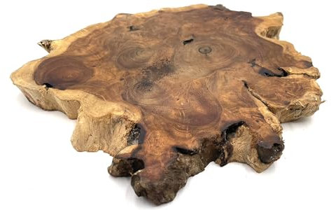 Wooden Chopping Board Unique Live Edge Rustic Chunky Log Slice (20-25cms)