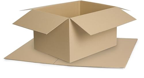 WePack 100 Stück Faltkarton 400x300x250 mm Versandkarton E-commerce Karton 1-Wellig 400G Braun Kartonage Verpackung Postkarton Versandschachtel Paket Päckchen