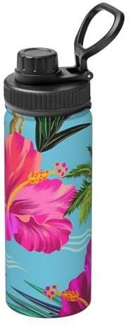YFSGDLBN Hello Hawaii bedruckte Sport-Trinkflasche, isoliert, 530 ml