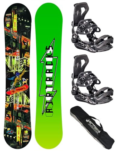 Airtracks Wide Fun City Freestyle Freeride 160 Kit de snowboard pour homme avec fixation Master M SB Bag