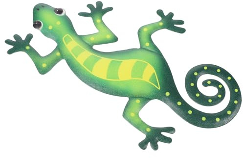 Toddmomy Eisen Gecko Wandkunst als Hängendes Ornament Kreative Wanddekoration für Drinnen und Draußen Gecko Accessoire