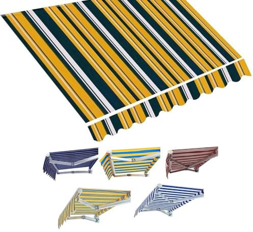 ZYXQQJ 2/2.5/3/3.5/4/5/5.5m Lona De Repuesto Retráctil para Toldo De Patio Tela De Repuesto para Toldo Manual Toldo para Puerta Y Ventana(Black,8x7ft/245x210cm)