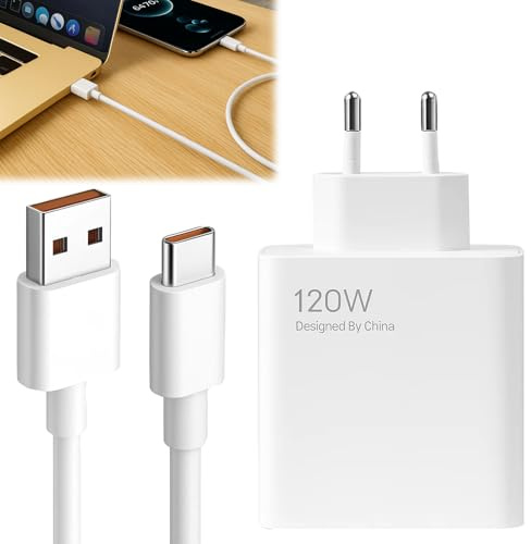 Seefey 120W USB Ladegerät Ladekabel für Xiaomi 15 14T pro Ultra 13T 12T 11T, Redmi Note 14 13 12 Pro+ 5G Poco X7,Netzteil Turbo Hyper Charge Schnellladegerät Adapter mit 6A USB C Kabel 1M