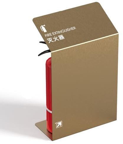 Piantana Porta Estintore Universale Armadio decorativo estintore Staffa in acciaio inox, venature decorative del legno per uno stoccaggio sicuro