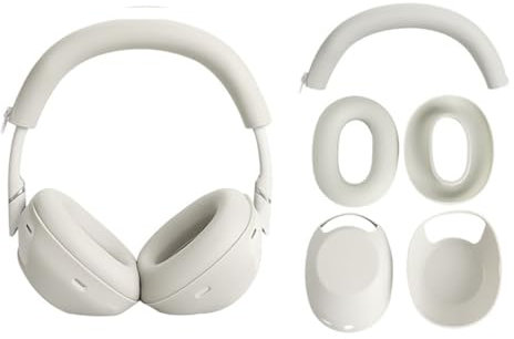 Schutzhülle Set Kompatibel für Sony WH-1000xm6 Kopfhörer Kappe Schutzhülle mit Head Beam Frame Hülle Kopfhörer Shell Weiche Schutztasche Case (Silber)