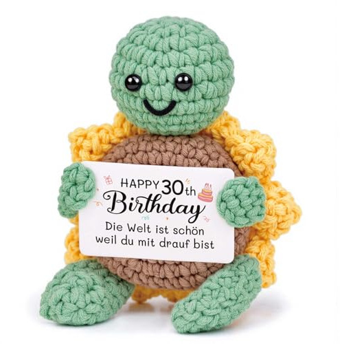 CheriGift 30 Geburtstag Frauen Geschenk, Handgemachte Schildkröten Figuren | Pocket Hug Geschenk zum 30 Geburtstag Männer Frauen Freundin 2.8x2x3.9 inches
