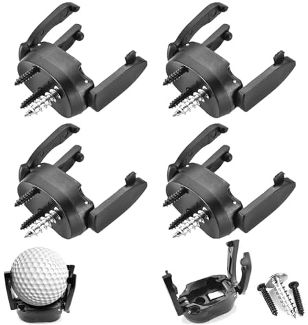 YNR Golfball-Trainingshilfen, Picker, Golfball-Krallengreifer, Pickup-Werkzeug, Krallengreifer, Ballkrallen-Putter, Golfzubehör, Farbe: Schwarz, 4 Stück
