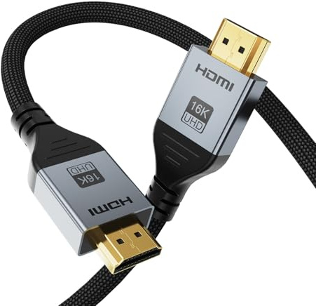 16K 10K 8K HDMI 2.2 Kabel 0.5M, Hochleistungs 96Gbps High Speed HDMI Kabel | 16K@60Hz, 4K@240Hz, eARC/HDR10+/VRR/HDCP 2.3/3D/Dolby Atmos, Für Laptop, TV, PS5, Xbox, Soundbar, Nylon-Geflecht, 28AWG