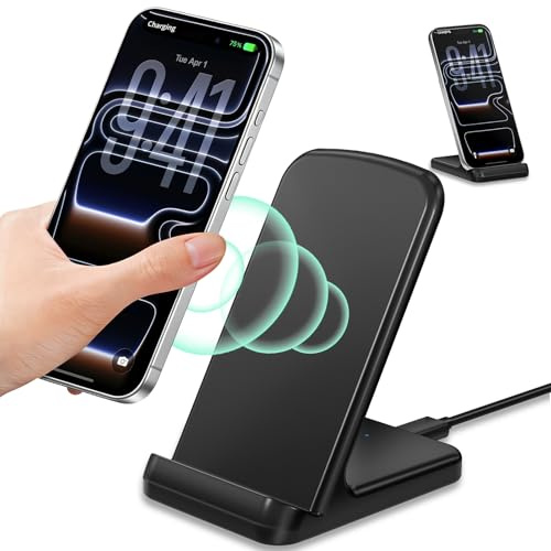 Wireless Charger Stand 15W Induktive Ladestation | Kabelloses Ladegerät, Handy Ständer mit Handyhalterung, Für iPhone 17 16 15 14 13 12 Pro Max