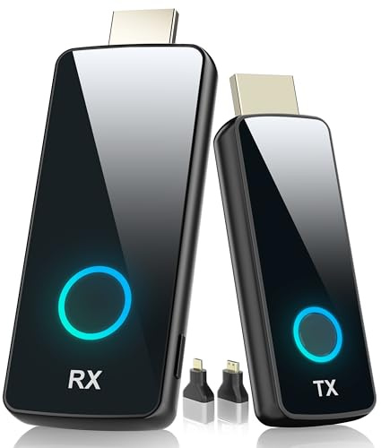 PWAYTEK Wireless HDMI Transmitter and Receiver 4K, 50M/164FT, 2.4G/5G Dual-Band, for PC/Laptop/HDTV/Projector, Plug & Play, No App Needed